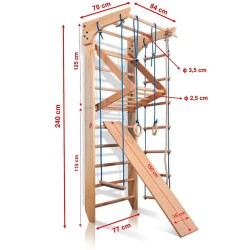   Climbing frame 240-2 with Rope set and Slide Plus -  - 2