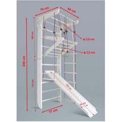   Climbing frame 240-2 with Rope set and Slide Plus -  - 13
