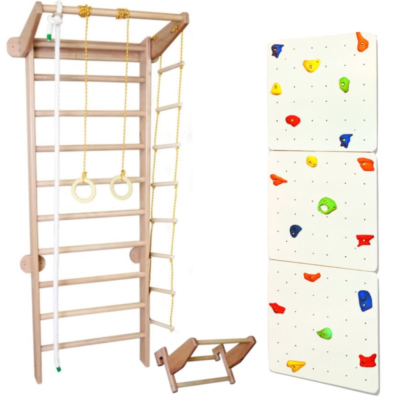   Climbing frame Pro with Rope set and Climbing wall Plus - 6096155941934 - 2