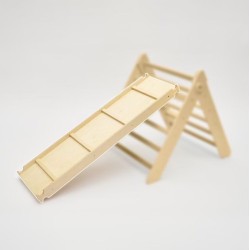 Glijbaan dubbelzijdig voor Pikler Triangle, klauterplankje, houten klauterbord