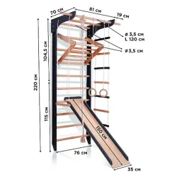 Spalliere 240-4 with con Set da Arrampicata e Scivolo Plus